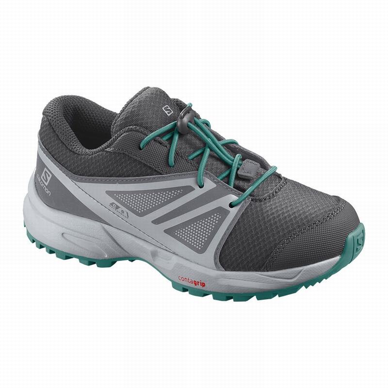 SALOMON SENSE CLIMASALOMON™ WATERPROOF Philippines - Kids' Running Shoes - Black/Blue | 370489-VKE